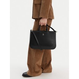 Tommy Hilfiger Дамска чанта Th Glam Satchel AW0AW18145 Черен