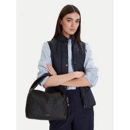 Tommy Hilfiger Дамска чанта City Leather Shoulder Bag AW0AW18152 Черен