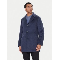 Guess Вълнено палто M4BL3S WGJ82 Тъмносин Slim Fit