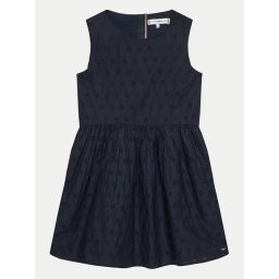 Tommy Hilfiger Лятна рокля Anglaise KG0KG07931 D Тъмносин Regular Fit