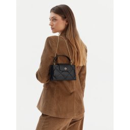 Tory Burch Дамска чанта Kira Diamond Quilt East-West Top Handle 174999 Черен