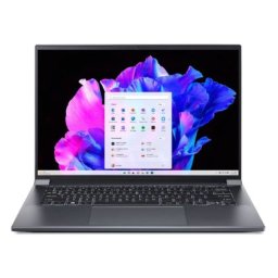 Лаптоп Acer Swift X 14, SFX14-71G-75L8, Intel Core i7-13700H(3.70GHz up to 5.00GHz, 24MB),14.5" 2.8K OLED (2880x1800) 120Hz, 16GB DDR5, 1024 GB NVMe SSD,RTX 4050 6GB GDDR6, FHD Cam,WiFi 6E, BT 5.1, Micro SD card,Backlit Kbd, Win 11 Home , Steel Gray