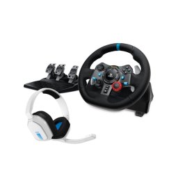 Logitech G29 Driving Force - състезателен волан за PS5/PS4 с педали и слушалки Astro A10