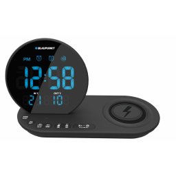 Радиочасовник Blaupunkt CR85BK, безжично зареждане на телефон, 1 бр CR2032, черен
