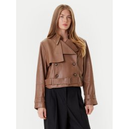 BOSS Кожено яке Satela 50541289 Кафяв Regular Fit