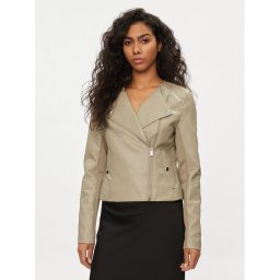 Vero Moda Яке от имитация на кожа Riley 10302441 Бежов Slim Fit