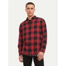 Jack & Jones Риза Gingham 12181602 Червен Slim Fit