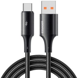 ESSAGER USB-A към Type-C Кабел 120W за Бързо Зареждане и Пренос на Данни 1 м – Черен