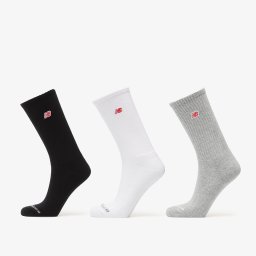 Чорапи New Balance Red Patch Logo Crew Socks 3-Pack Black/ White/ Grey L
