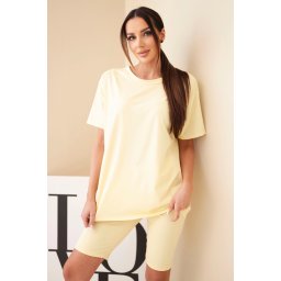 Дамски комплект от риза с къс ръкав и шорти