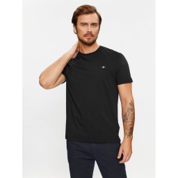 Gant Тишърт Shield 2003184 Черен Regular Fit