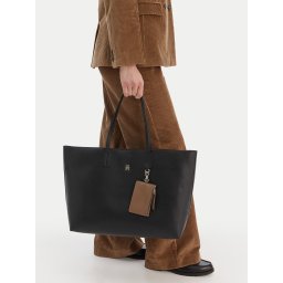 Дамска чанта Tommy Hilfiger Th Icon Tote AW0AW18173 Черен