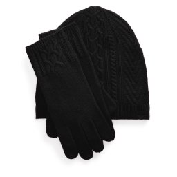 Комплект шапка и ръкавици LAUREN RALPH LAUREN 454960056002 Черен