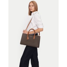 Дамска чанта MICHAEL Michael Kors Scarlett Medium Signature Logo Satchel 30F4GETS2B Кафяв
