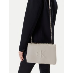 Дамска чанта Calvin Klein Jeans Sculpted Ew Flap25 Shoulder Bag LV04K3035G Бял