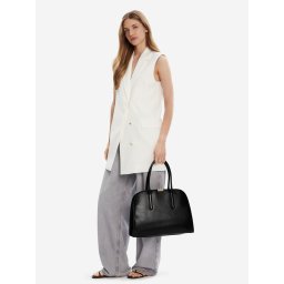 Дамска чанта Tommy Hilfiger Iconic Leather Tote AW0AW18206 Черен