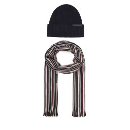 Комплект шал и шапка Tommy Hilfiger Th Corp Love AM0AM12939 Тъмносин