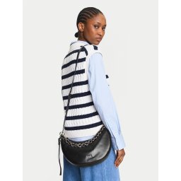 Дамска чанта Tommy Hilfiger Moon Leather Crossover AW0AW17467 Черен
