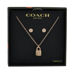 Комплект колие и обеци Coach 37541360 Розово злато