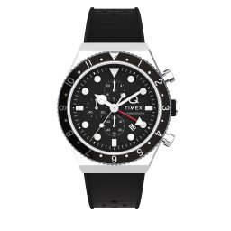 Часовник Timex Q Timex Three Time Zone Chronograph TW2V70000 Черен