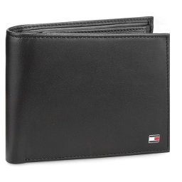 Портфейл Tommy Hilfiger Eton Cc Flap And Coin Pocket AM0AM00652 Черен