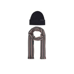 Tommy Hilfiger Комплект шал и шапка Th Corp Love AM0AM12939 Тъмносин