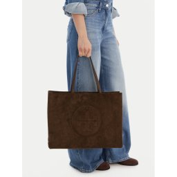 Tory Burch Дамска чанта Ella Suede Tote 170980 Кафяв