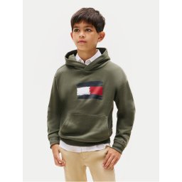 Tommy Hilfiger Суитшърт Flag KB0KB10112 Зелен Regular Fit