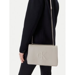 Calvin Klein Jeans Дамска чанта Sculpted Ew Flap25 Shoulder Bag LV04K3035G Бял