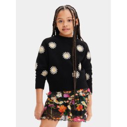 Desigual Пуловер 23WGJF01 Черен Regular Fit