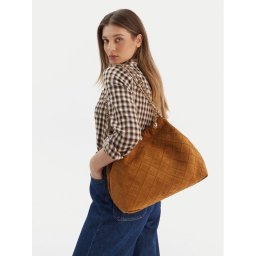Tory Burch Дамска чанта Fleming Suede 166064 Кафяв