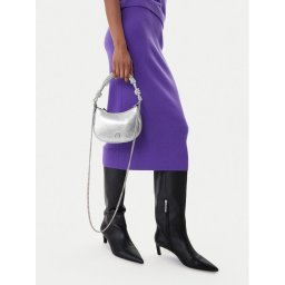 PINKO Дамска чанта Half Moon Baby C + Manico Al 25-26 PLTT 105913 A2WD Сребрист