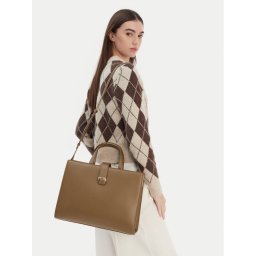 Tommy Hilfiger Дамска чанта Th Heritage Satchel AW0AW18287 Кафяв