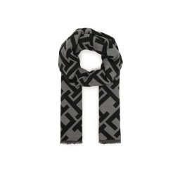 Tommy Hilfiger Шал Th Monogram Heavy Scarf AW0AW18051 Черен