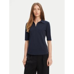 Calvin Klein Тениска с яка и копчета LV044C221G Тъмносин Slim Fit