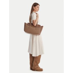 Calvin Klein Дамска чанта Hardware Brushed Flap Tote Bag LV04F3336G Бежов