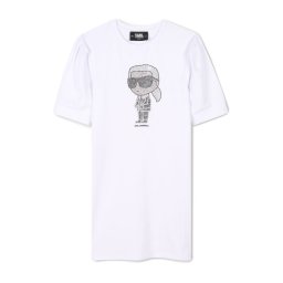 Karl Lagerfeld Kids Ежедневна рокля Z30458 D Бял Regular Fit