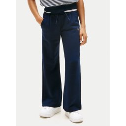 Tommy Hilfiger Долнище анцуг Script KG0KG08669 Тъмносин Wide Leg