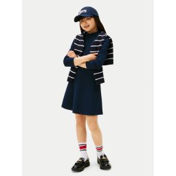 Tommy Hilfiger Ежедневна рокля Essential Skater KG0KG08790 S Тъмносин Regular Fit