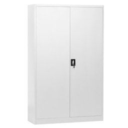 Метален шкаф Carmen CR-1237 Е, 4x рафтове, прахово боядисан, заключване, сив