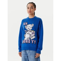 HUGO Пуловер Seted 50543019 Син Regular Fit