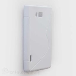 Силиконов калъф за LG Optimus L7 със S-образен дизайн - бял