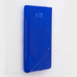 Силиконов калъф за LG Optimus L7 със S-образен дизайн - тъмно син