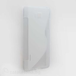 Силиконов калъф за LG Optimus L7 със S-образен дизайн - прозрачен