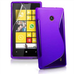 Силиконов калъф за Nokia Lumia 520 със S-образен дизайн - лилав
