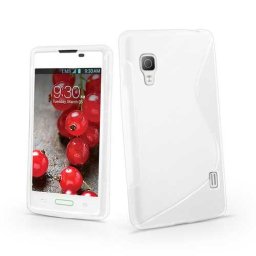 Силиконов калъф за LG Optimus L5 със S-образен дизайн - бял