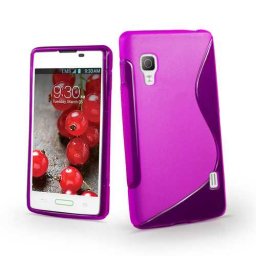 Силиконов калъф за LG Optimus L5 със S-образен дизайн - лилав