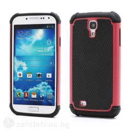 Двупластов калъф за Samsung Galaxy S4/S4 VE - червен