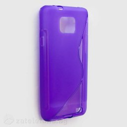 Силиконов калъф за Samsung Galaxy S2 със S-образен дизайн - лилав