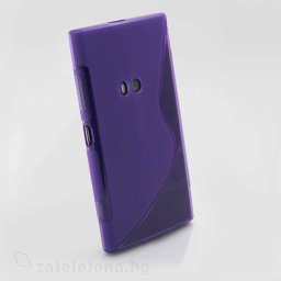 Силиконов калъф за Nokia Lumia 920 със S-образен дизайн - лилав